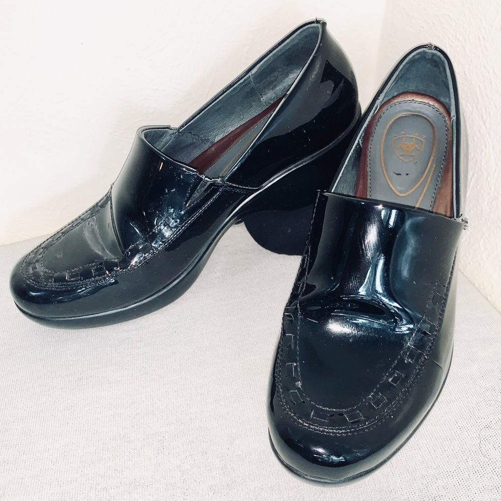 Ariat Womens Black Patent Leather Clog Mule Size 8.5